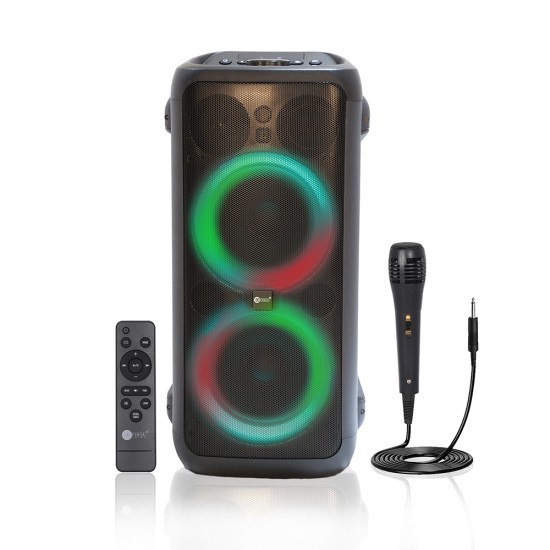 AFRA Party Speaker, 100 Watts, 12.76kg, Black, 4500Ma Battery, Side Handle and Wheels, With Remote Control, AF-100PSBK, 2 Years Warranty