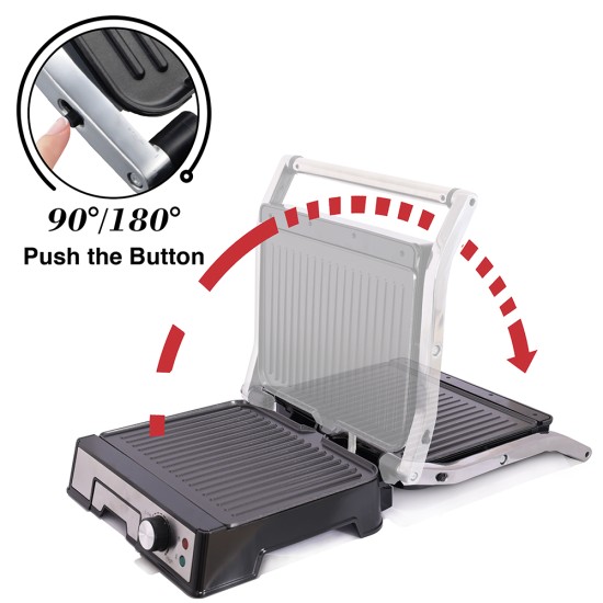 AFRA 4 SLICE NON-STICK CONTACT HEALTH GRILL, 2000 WATTS, ADJUSTABLE TEMPERATURE, AF-1840CGSS, 2 year warranty