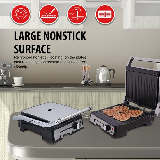 AFRA 4 SLICE NON-STICK CONTACT HEALTH GRILL, 2000 WATTS, ADJUSTABLE TEMPERATURE, AF-1840CGSS, 2 year warranty