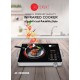 AFRA Infrared Cooktop (Single), 2000W, LED Display, Child Lock, Crystal Plate, Stainless Steel Body, digital LED display, 2 Years Warranty. (AF-2000ICBK)