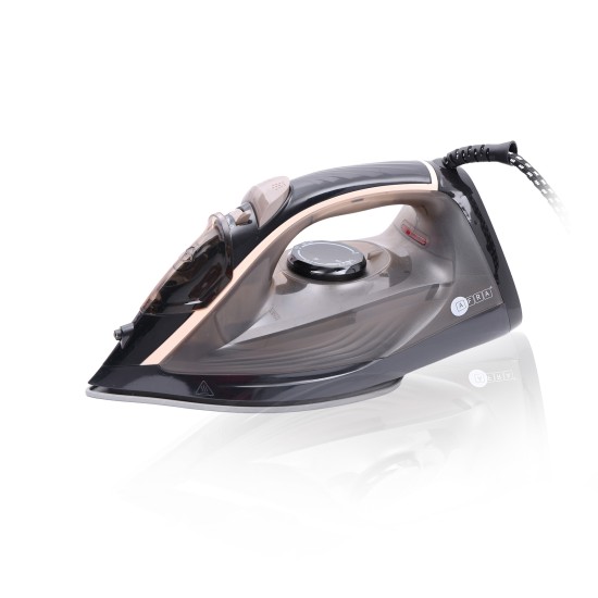 AFRA Steam Iron, 350ml, Black & Gold, Ceramic Coated Soleplate, Vertical Steam, ESMA Approved  AF-2600IRBG, 2 Years Warranty.