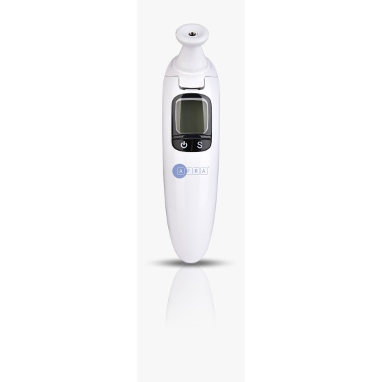 AFRA Infrared Ear and Forehead Thermometer, White, Compact, Memory Function, Portable, Compact, User-Friendly Design, 2 Year Warranty.