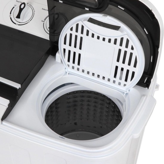 AFRA Baby Washing Machine, 3.6kg Capacity, 220-240V, 50-60Hz, Non-Slip Foot Pad, Elution Separation, Compact Size, Spin and Dry, AF-3624BWTT, 1 Year Warranty.