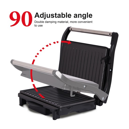 AFRA 2 SLICE NON-STICK GRILL-SANDWICH & PANINI MAKER, 750 WATTS WITH OIL TRAY, STAINLESS STEEL, AF-7520PMSS, 2 year warranty