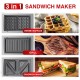 AFRA 3 IN 1 , 2 SLICE NON-STICK SANDWICH MAKER, 750 WATTS WITH DETACHEABLE PLATES, SANDWICH / GRILL & WAFFEL PLATES, AF-8023SMSS, 2 year warranty