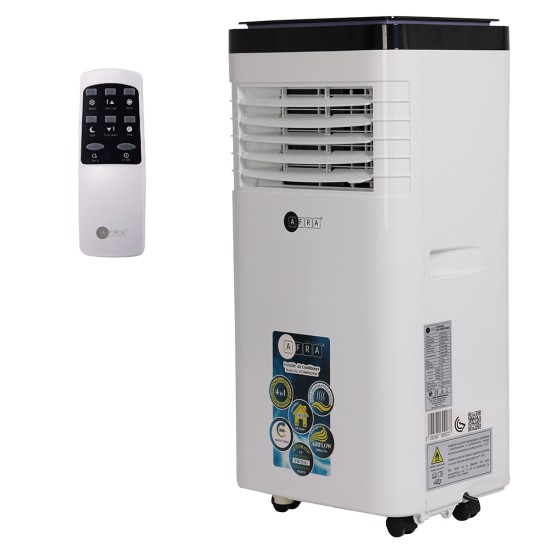 AFRA Portable Air Conditioner 9000 Btu, Remote Control, 24 Hrs Timer, Digital Display, AF-900PACWH, 1 Year Warranty 