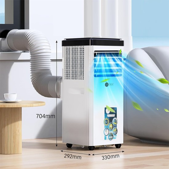 AFRA Portable Air Conditioner 9000 Btu, Remote Control, 24 Hrs Timer, Digital Display, AF-900PACWH, 1 Year Warranty 