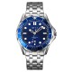 AFRA NAVIGATOR GENTS WATCH SILVER CASE BLUE DIAL SILVER BRACELET