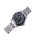 AFRA NAVIGATOR GENTS WATCH SILVER CASE BLACK DIAL SILVER BRACELET