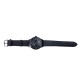 AFRA RETRONIC GENTS WATCH BLACK CASE BLACK DIAL BLACK LEATHER