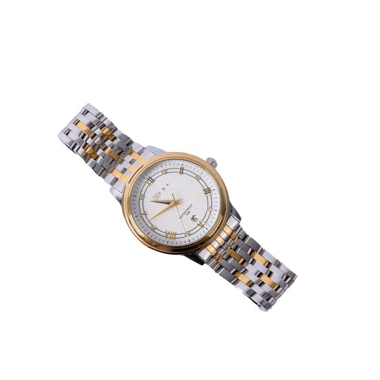 AFRA RADIANT GENTS WATCH SILVER/GOLD CASE WHITE DIAL SILVER/GOLD BRACELET