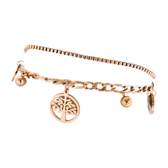 AFRA JEW TREE ROSEGOLD STAINLESS STEEL BRACELET