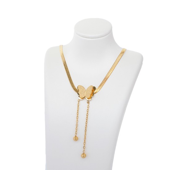 AFRA JEW TITANIA GOLD STAINLESS STEEL NECKALCE