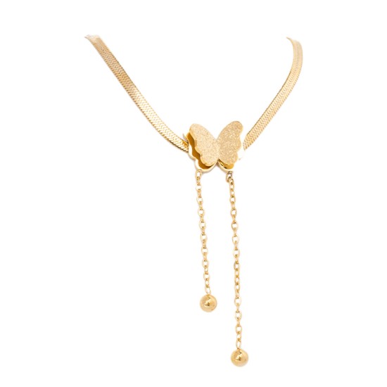 AFRA JEW TITANIA GOLD STAINLESS STEEL NECKALCE