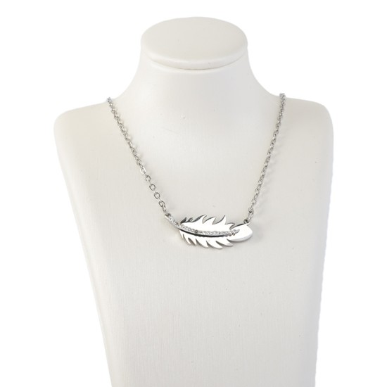 AFRA JEW PALMETTE SILVER STAINLESS STEEL NECKLACE