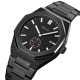 AFRA Octavian Gentleman’s Watch, Lightweight Black Metal Case, Black Dial, Metal Bracelet Strap, Water Resistant 30m