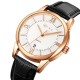 AFRA Oberon Gentleman’s Watch, Lightweight Rose Gold Metal Case, Black Leather Strap, White Dial, Water Resistant 30m